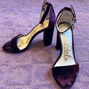 Sam Edelman Yaro Sandals Maroon Velvet Size 6